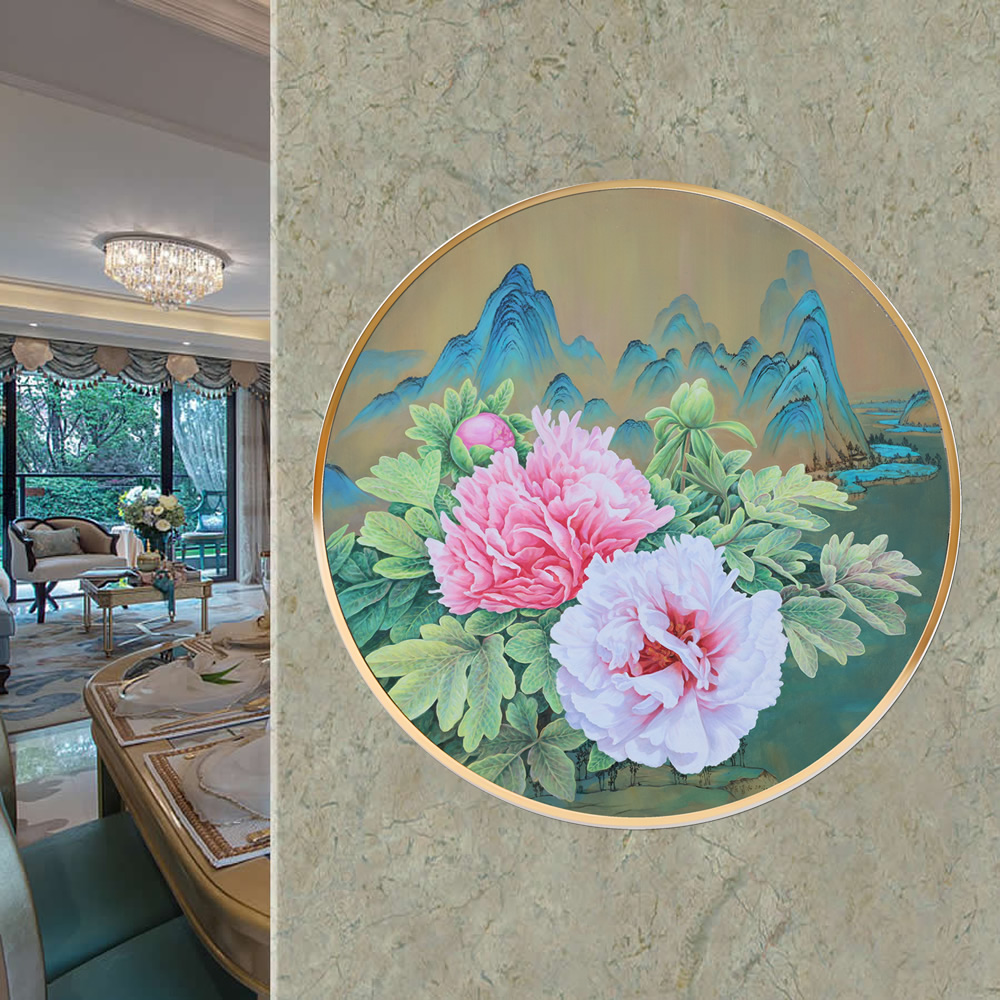 中国传统水墨画作品展示,描绘山水风景,笔触细腻,墨色浓淡相宜,纸张质感古朴,体现传统绘画艺术精髓